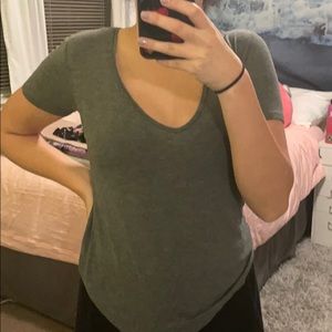 grey charcoal t-shirt cozy v neck